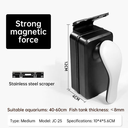 Strong Magnetic Aquarium Cleaner, Floating Algae Scraper Brush with Non-Slip Handle for Small, Medium & Large Fish Tanks