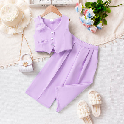 V-neck top and pants set