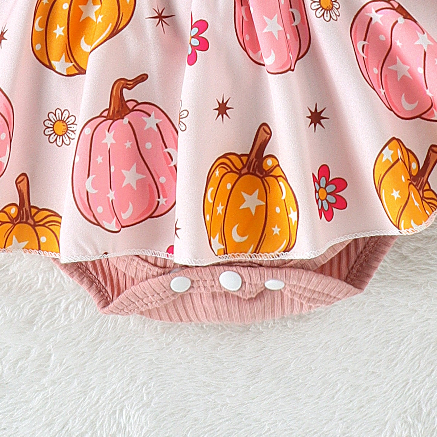 Long sleeved pumpkin print skirt jumpsuit
