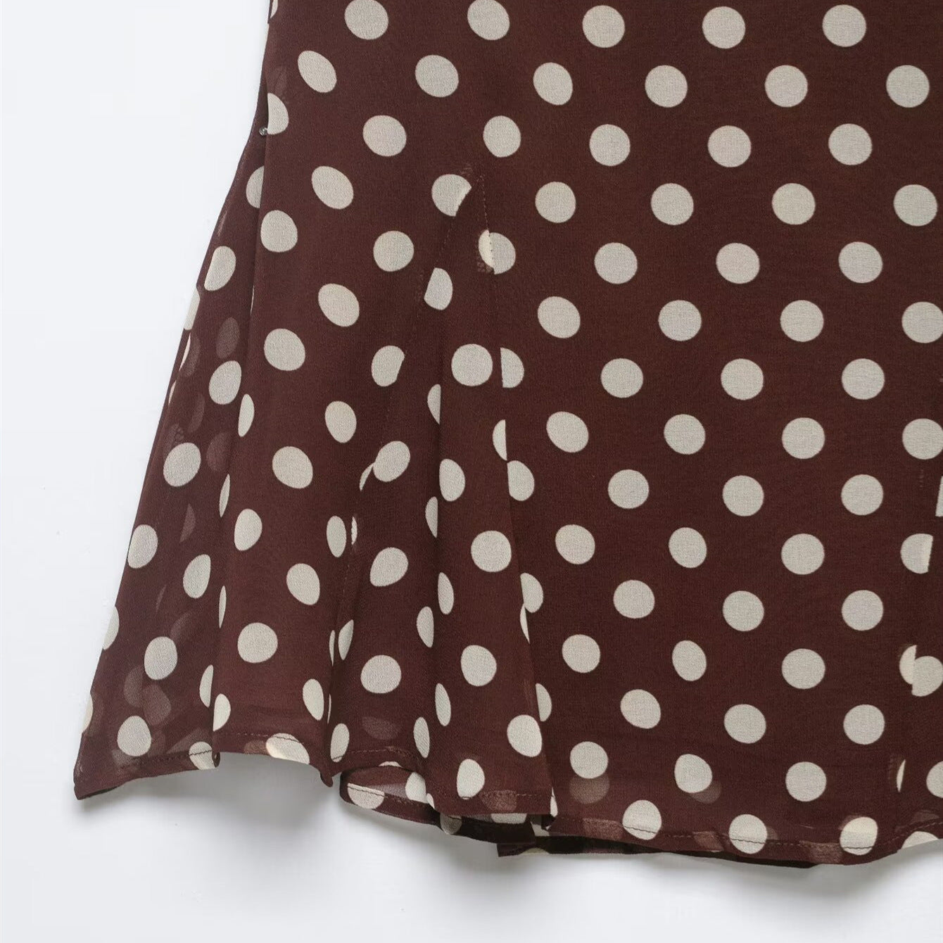 Lace bow fishtail polka dot skirt