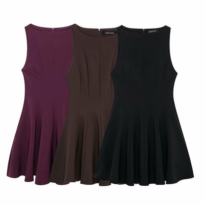 Pure Desire Wind Wide Swing Short Sleeveless Dress