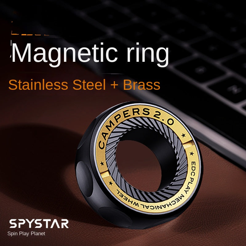Stainless Steel Ratchet Segment Ring Blind Box Stress Relief Fidget Toy Finger Spinner Mechanical Slide EDC Twister