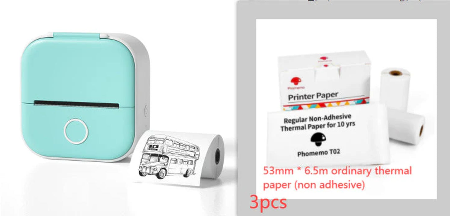 Portable Mini Thermal Label Printer Home Photo Printer Student Wrong Question Printer Bluetooth-Compatible Mini Label Printer Price Tag