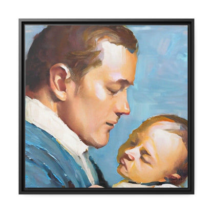 Framed Canvas Wall Art Father and Baby - by Queennoble