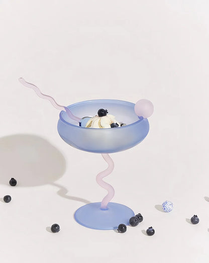Jelly Bean Wine Glass Set - Whimsical Eclectic Dopamine Cocktail Coupe