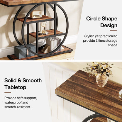 Console Table, 4-Tier Entryway Table, 41.3-Inch Industrial Sofa Table for Living Room, Foyer Hallway Table for Entrance