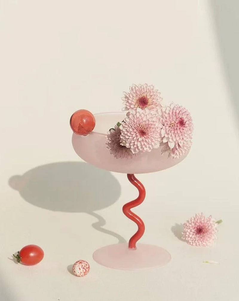 Jelly Bean Wine Glass Set - Whimsical Eclectic Dopamine Cocktail Coupe