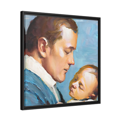 Framed Canvas Wall Art Father and Baby - by Queennoble