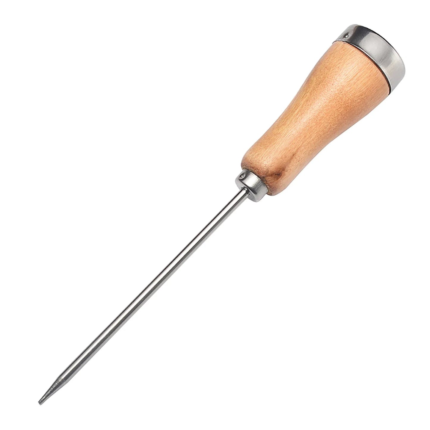 1 Pc Ice Pick with Wooden Handle Plated Steel Ice Breaking Tool Stainless Steel Ice Crusher for Ice Breaking at Home and Bar Great for Breaking Ice in Freezer, 8.86 Inch, Khaki